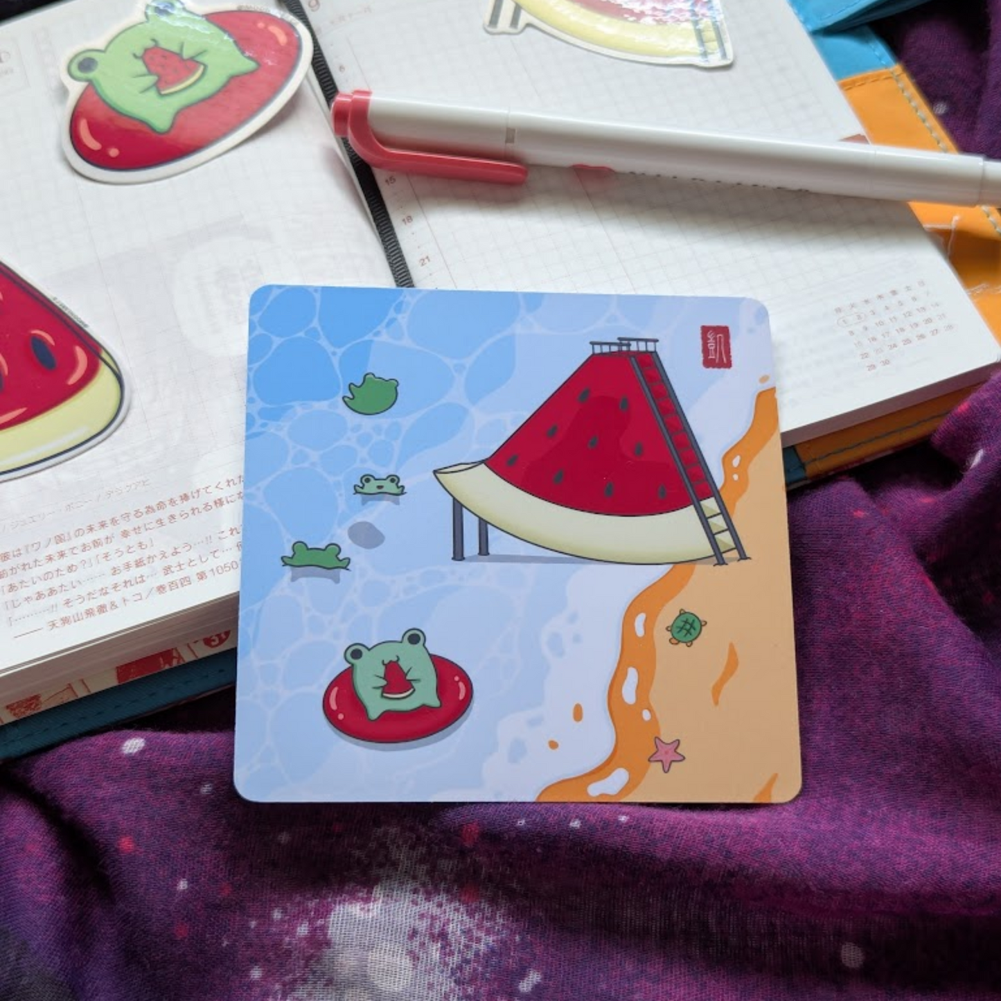 Watermelon Vacation Bookmark | Fruity Seasons