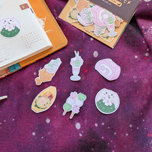 Sakura Café Flake Sticker Pack | Food Diary