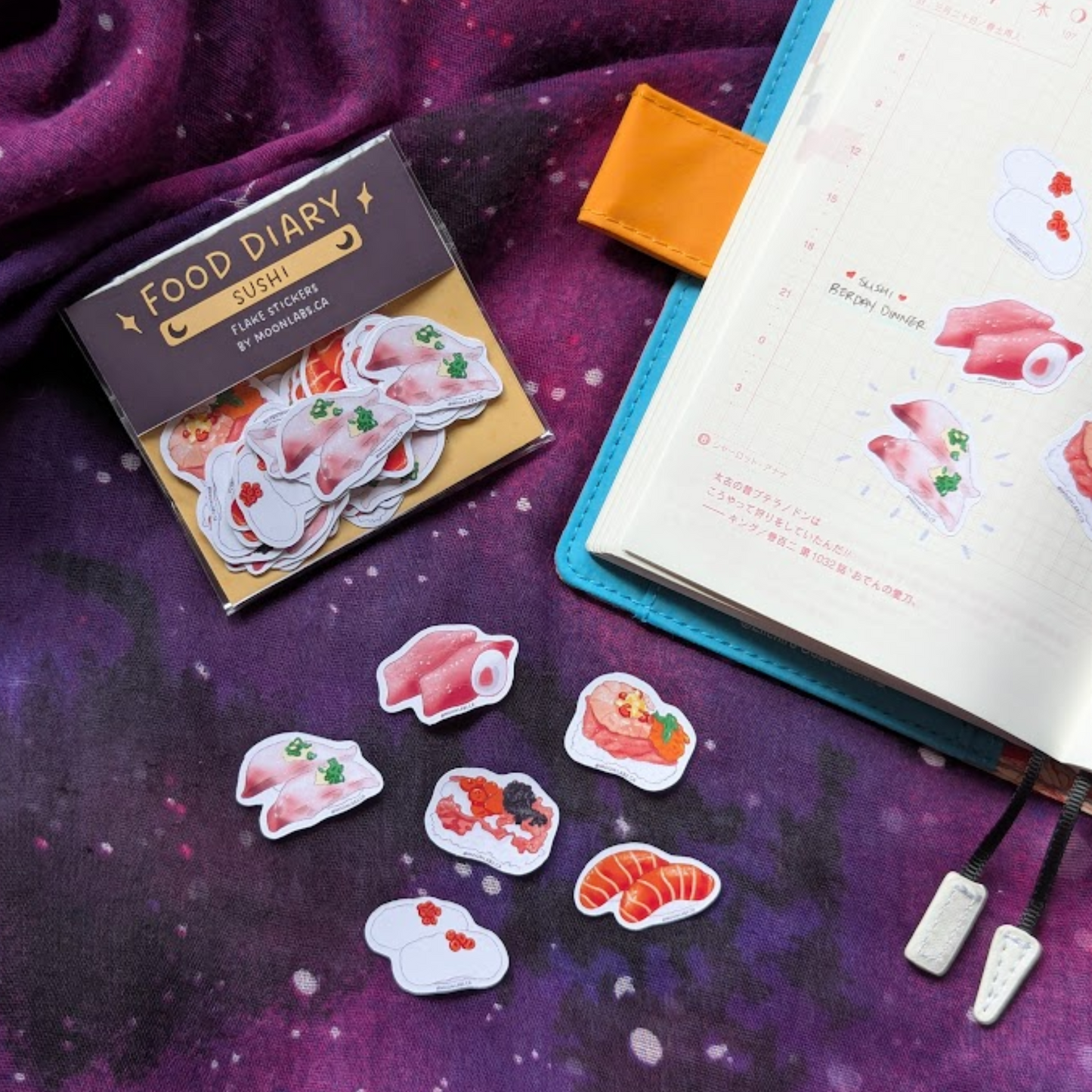 Sushi Flake Sticker Pack | Food Diary
