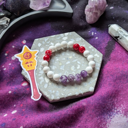 Limited Sailor Mars Inspired Gemstone Bracelet