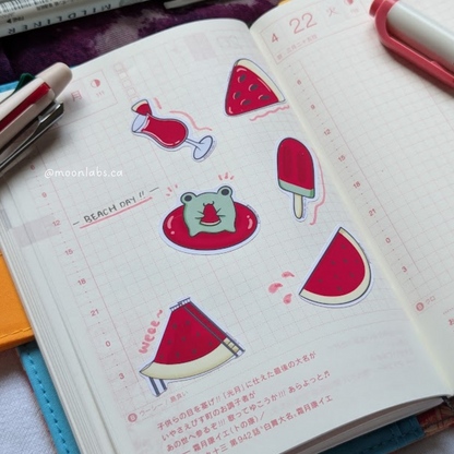 Watermelon Vacation Flake Sticker Pack | Fruity Seasons