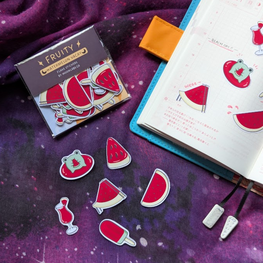 Watermelon Vacation Flake Sticker Pack | Fruity Seasons
